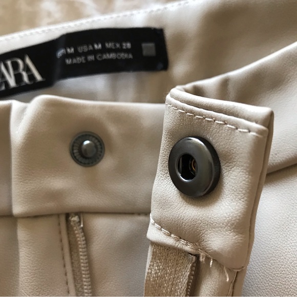 Zara faux leather cream leggings - Picture 5 of 9